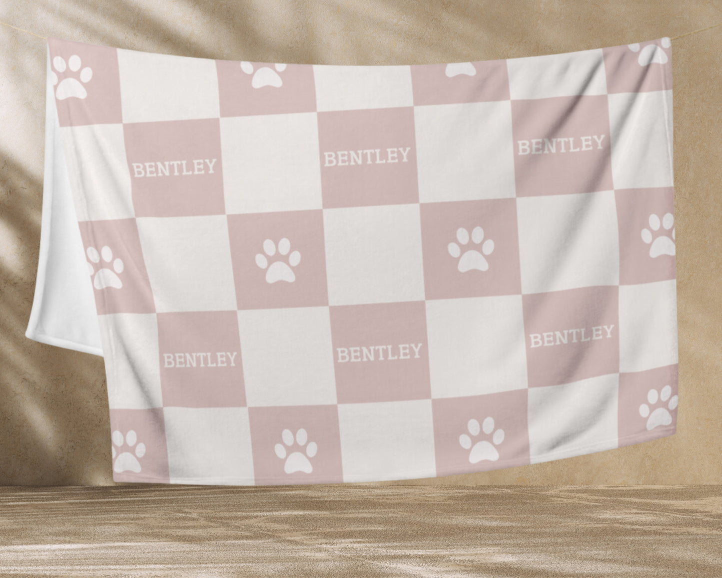 Personalised Blanket & Throw - Dusty Pink - TLC Paws