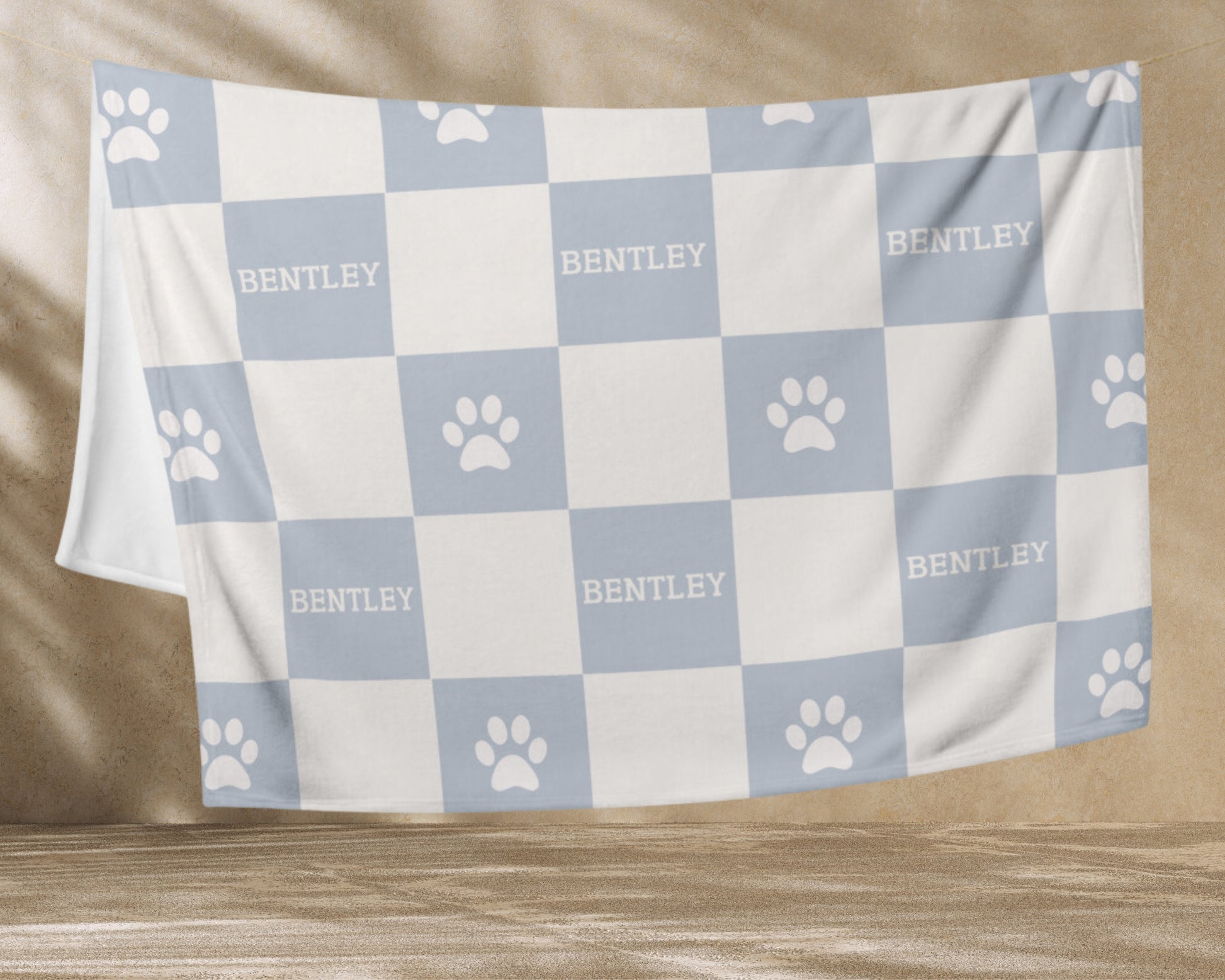 Personalised Blanket & Throw - Powder Blue - TLC Paws