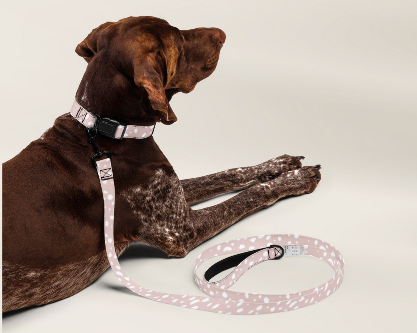 Dog Leash - Spotted Dusty Pink - TLC Paws