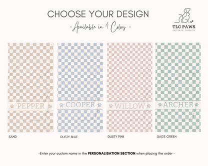 Personalised Beach Towel Checkered Dusty Pink – Custom Soft & Absorbent Towels for You and Your Pets - TLC Paws