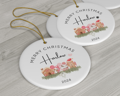 Personalised Christmas Gingerbread Ornament - Heart - TLC Paws