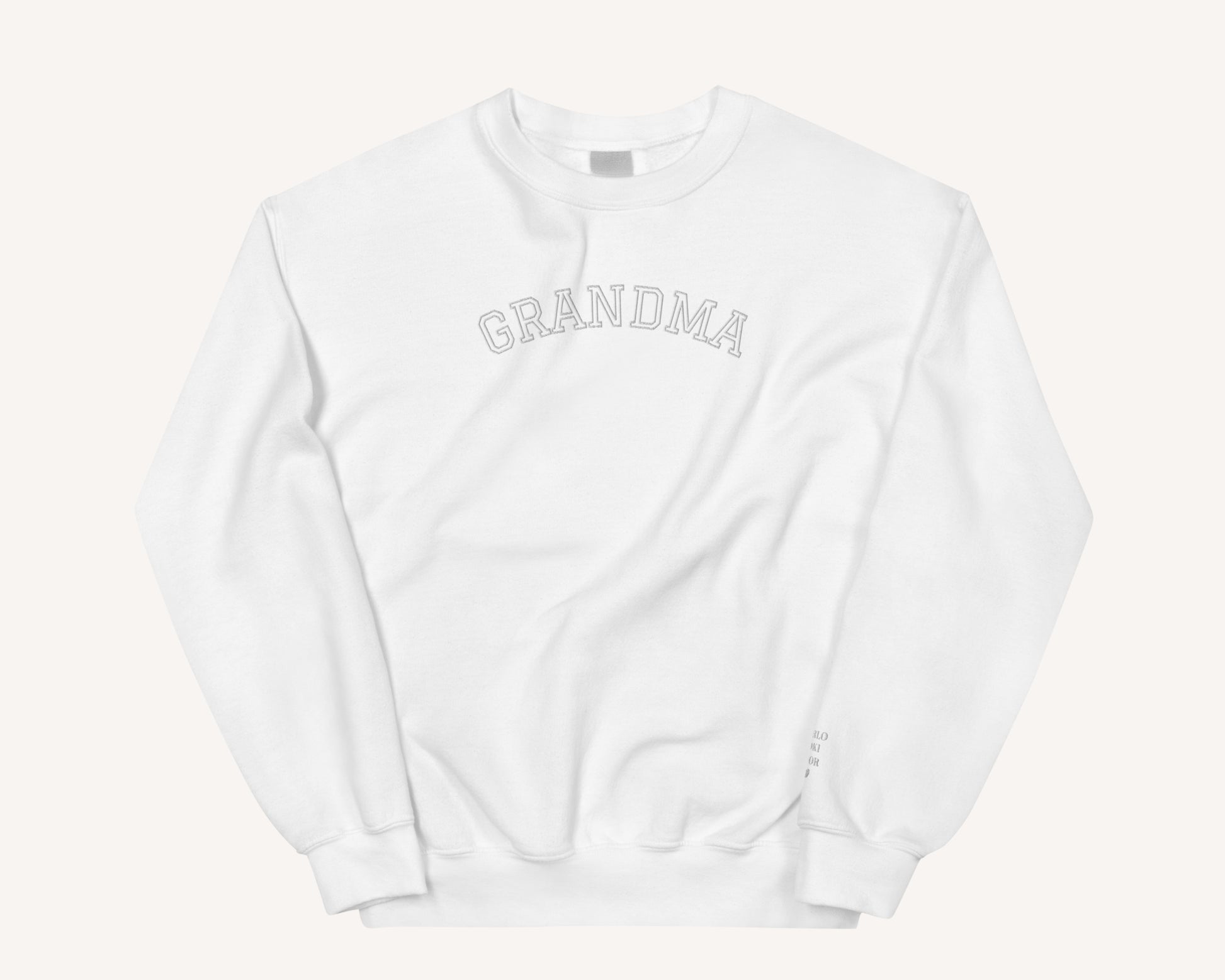 Custom Embroidered Grandma Sweatshirt with Personalised Pet & Baby Names on Sleeve - TLC Paws