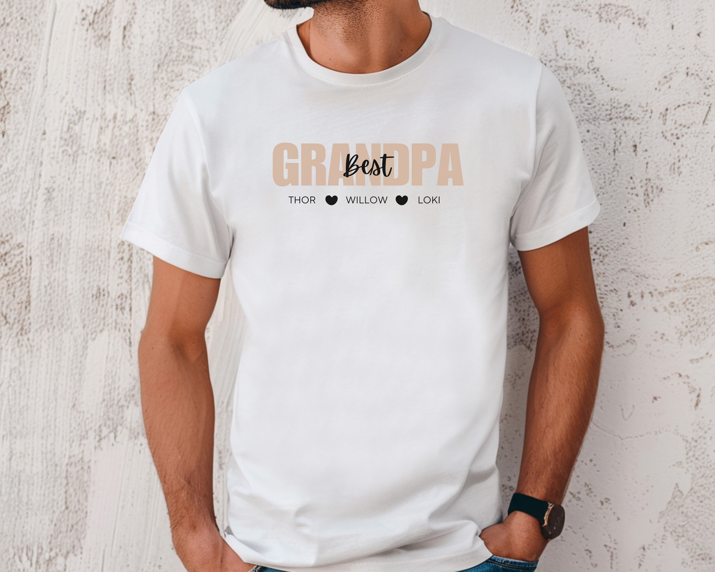 Best Grandpa Personalised Tshirt - TLC Paws