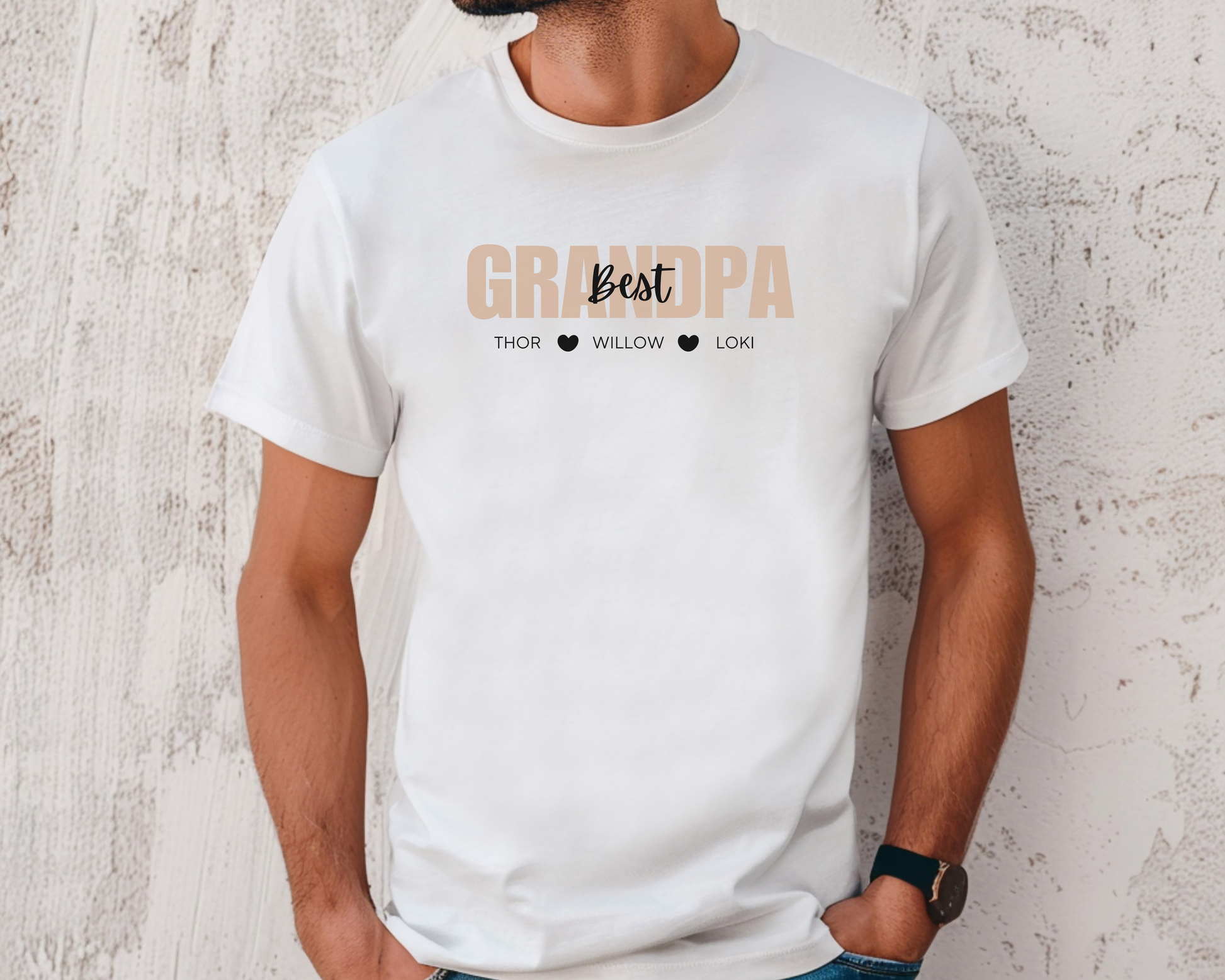 Best Grandpa Personalised Tshirt - TLC Paws