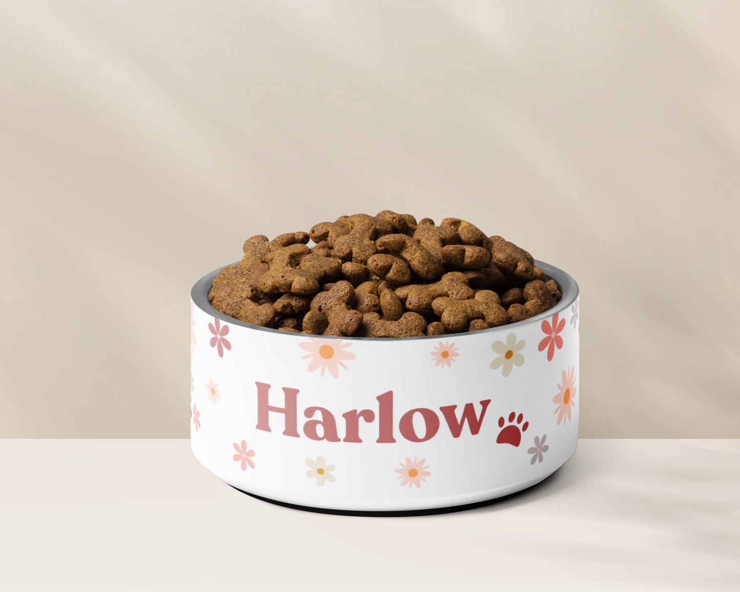 Personalised Pet Dog Bowl and Cat Feeder - Retro Floral - TLC Paws