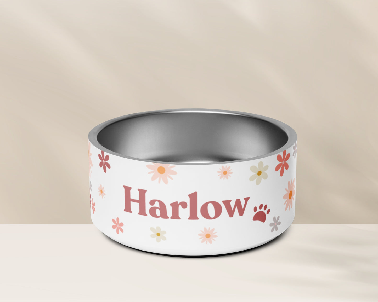 Personalised Pet Dog Bowl and Cat Feeder - Retro Floral - TLC Paws