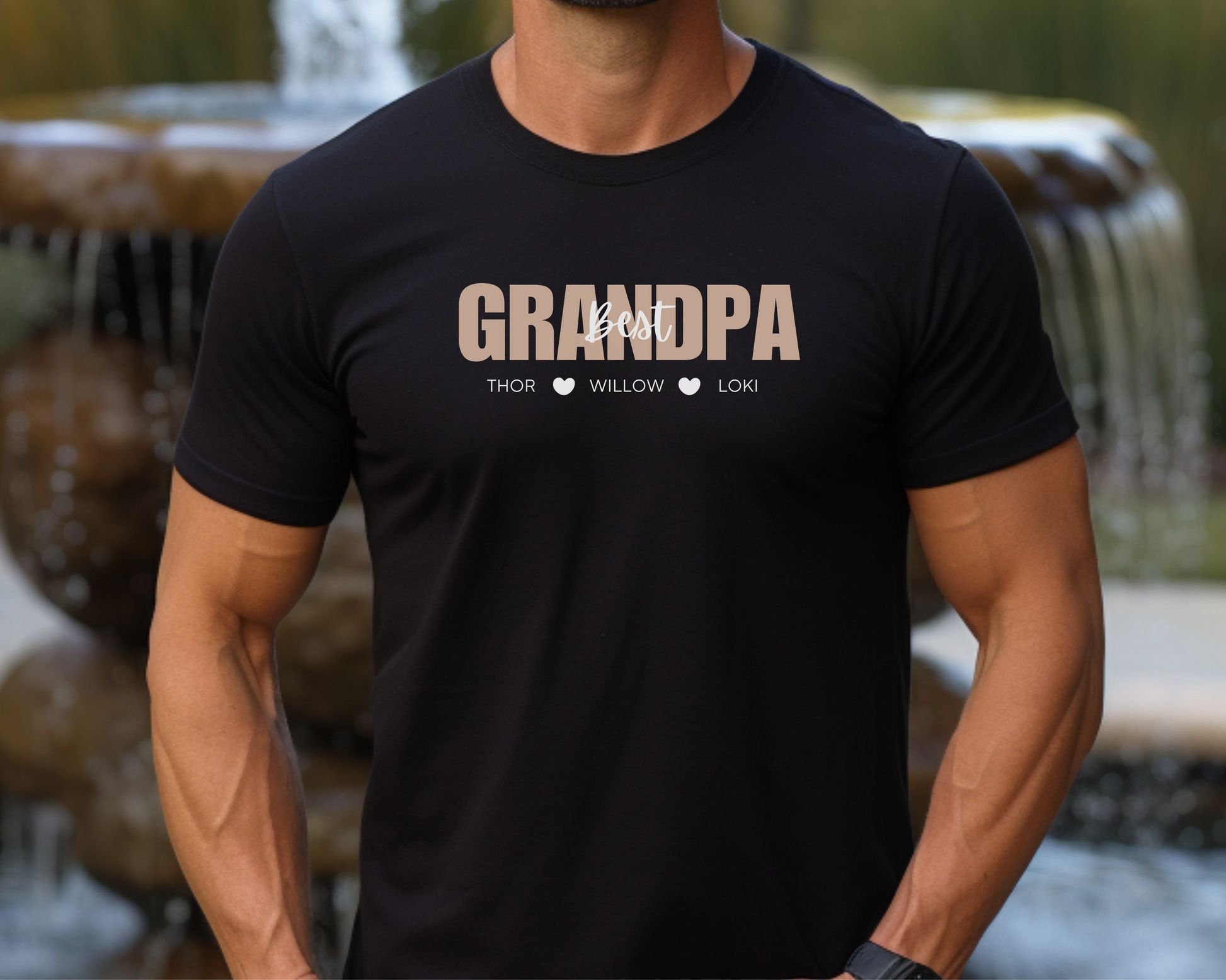 Best Grandpa Personalised Tshirt - TLC Paws