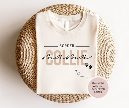 Personalised Dog Mama Tshirt with Breed and Name