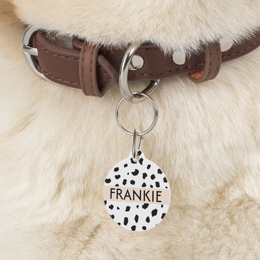 Personalized Pet Dog or Cat ID Tag - Spotted Peach - TLC Paws