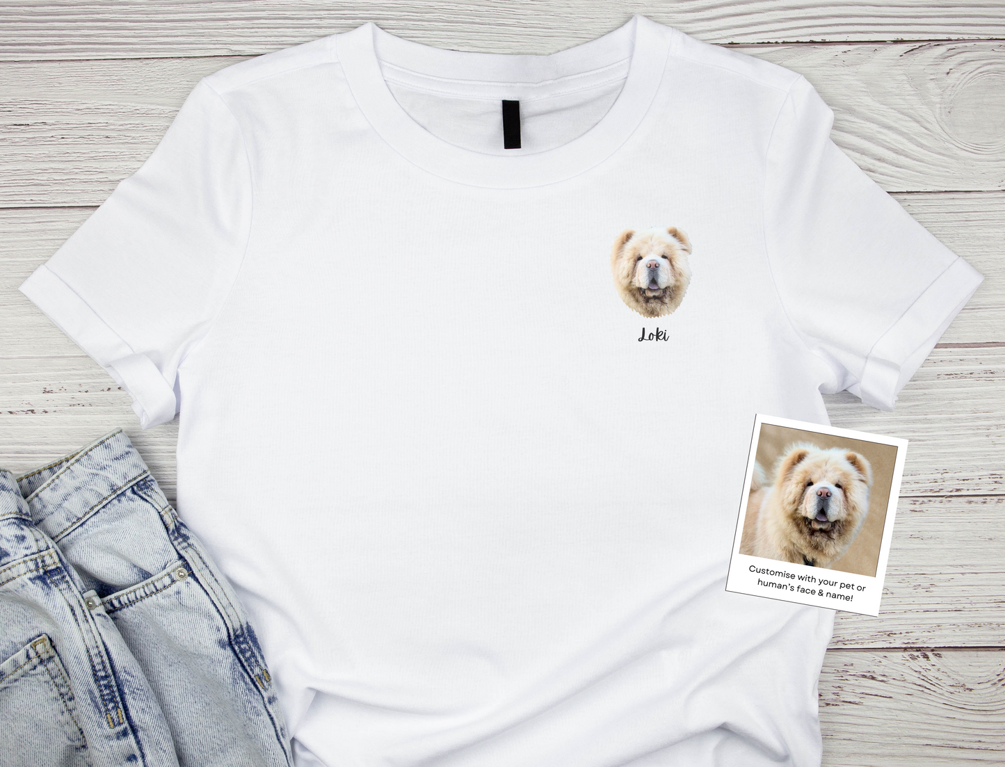 Custom Pet Portrait TShirt Pet face Tee