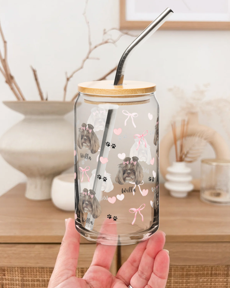 Custom_Pet_Face_Coquette_Glass_Tumbler_with_Bamboo_Lid_Straw_-_TLC_Paws