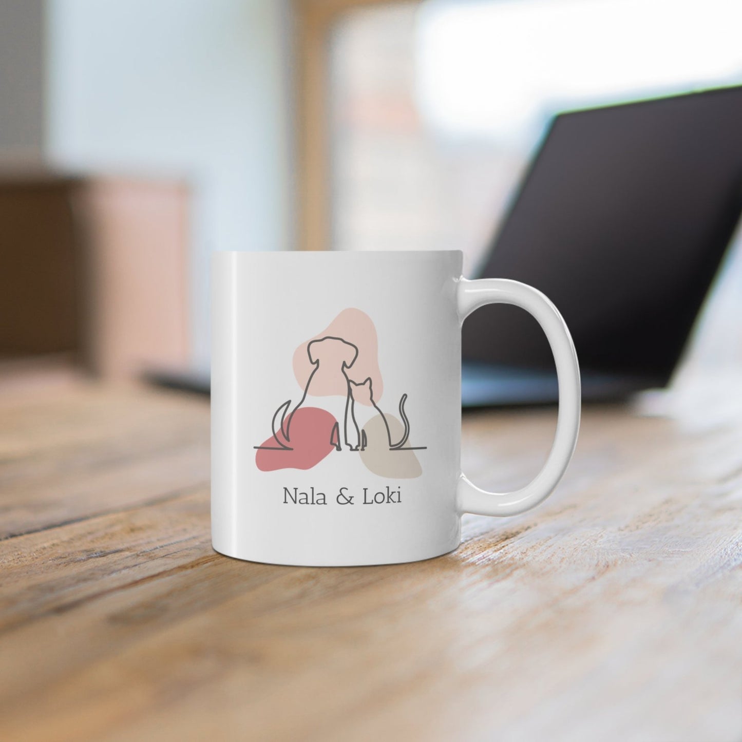 Personalised Dog Mug - Blush Pink - TLC Paws