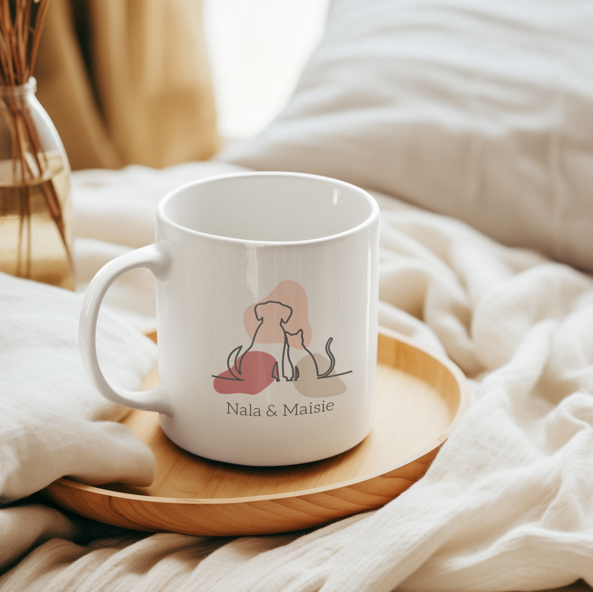 Personalised Dog Mug - Blush Pink - TLC Paws