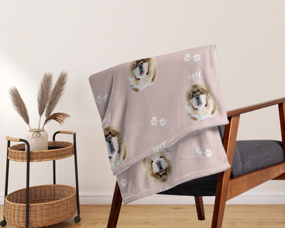 Custom Pet Face Blanket and Throw