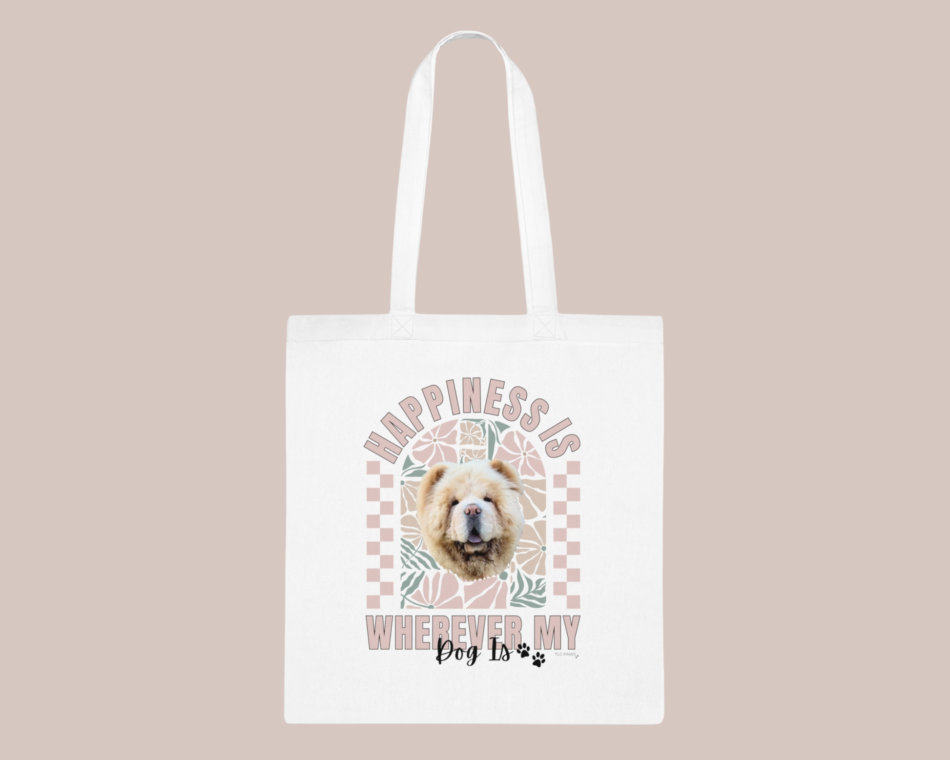 Custom Pet Portrait Tote Bag TLC Paws
