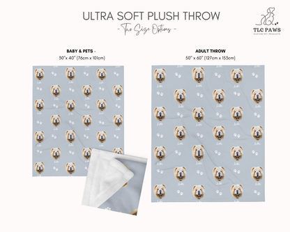 Custom Pet Portrait Blanket and Throw