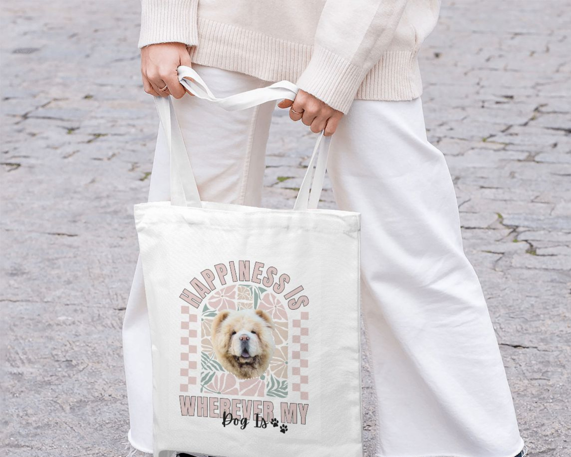 Custom Pet Portrait Tote Bag - TLC Paws