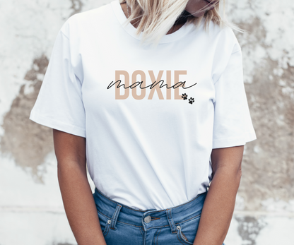 Personalised Dog Mama Tshirt with Breed and Name