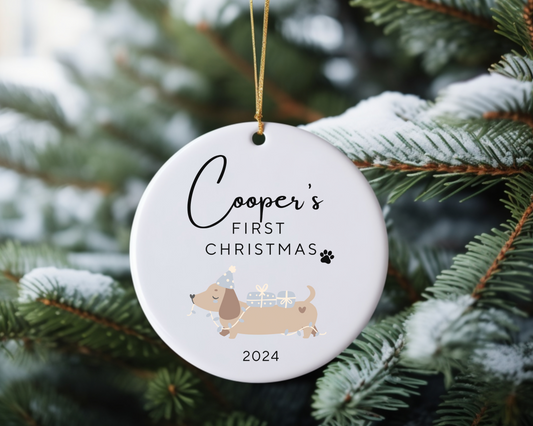 Custom Dachshund Christmas Ornament