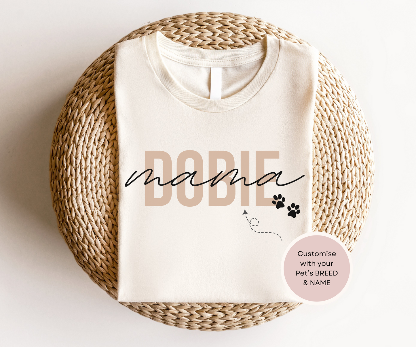 Personalised Doberman Pincher Dog Mama Tshirt - TLC Paws