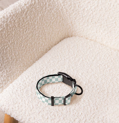Dog Collar and Leash Set Checkered Sage Checkered Sage - TLC Paws