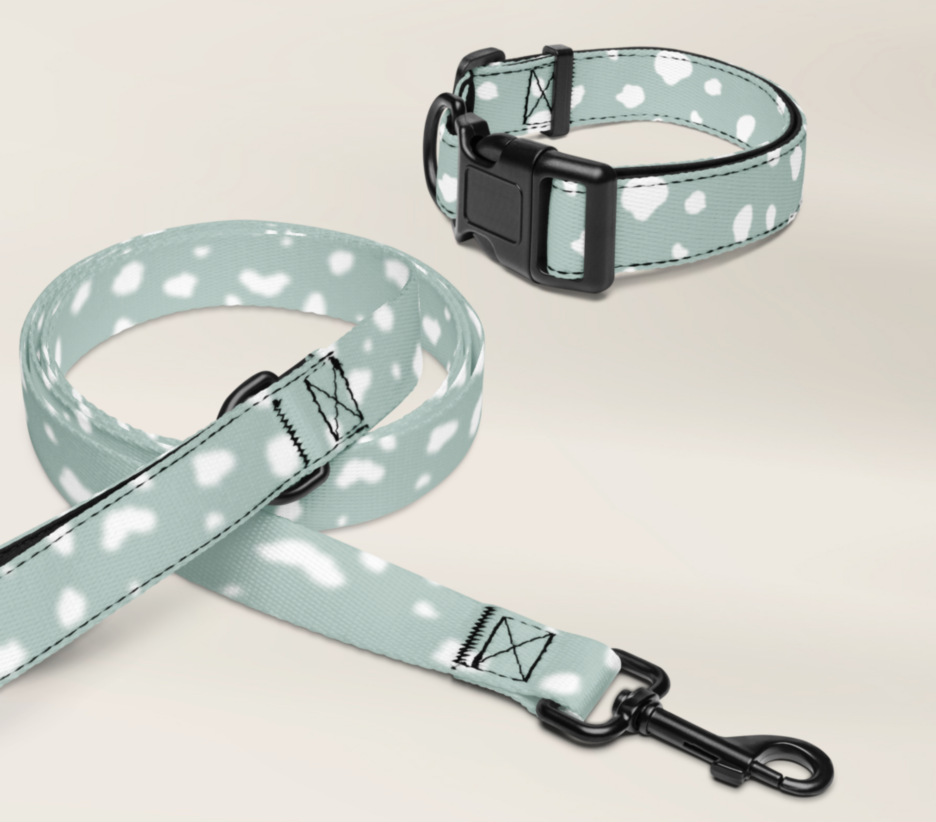 Dog Collar and Leash - Spotted Sage - TLC Paws