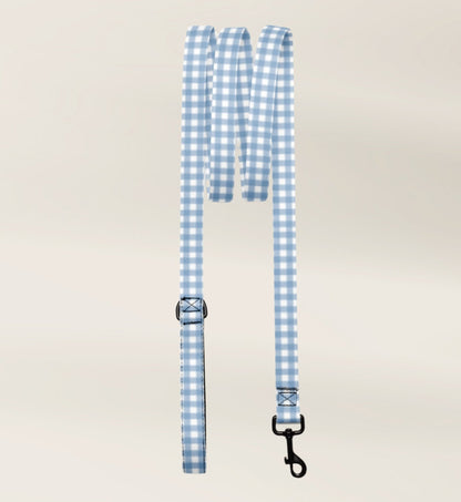 Dog Leash - Gingham Blue - TLC Paws