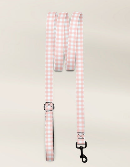 Dog Leash - Gingham Pink - TLC Paws