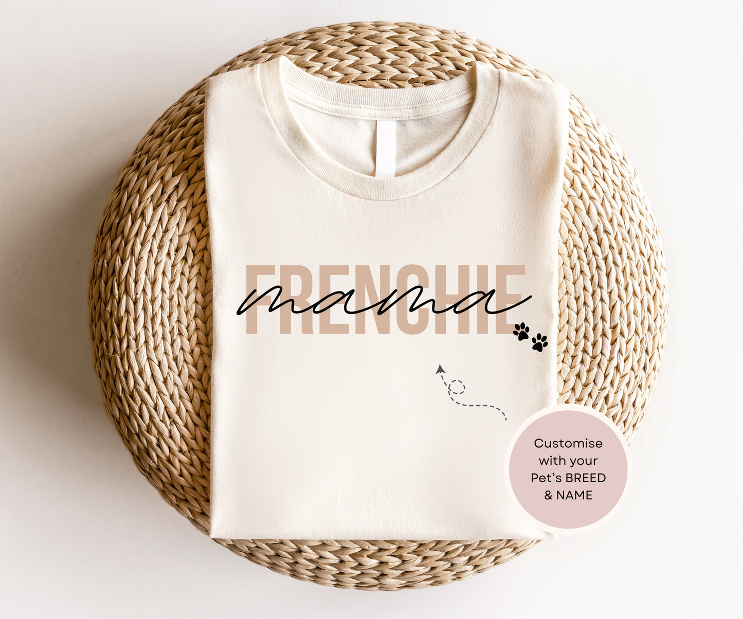 Personalised Dog Mama Tshirt with Breed and Name