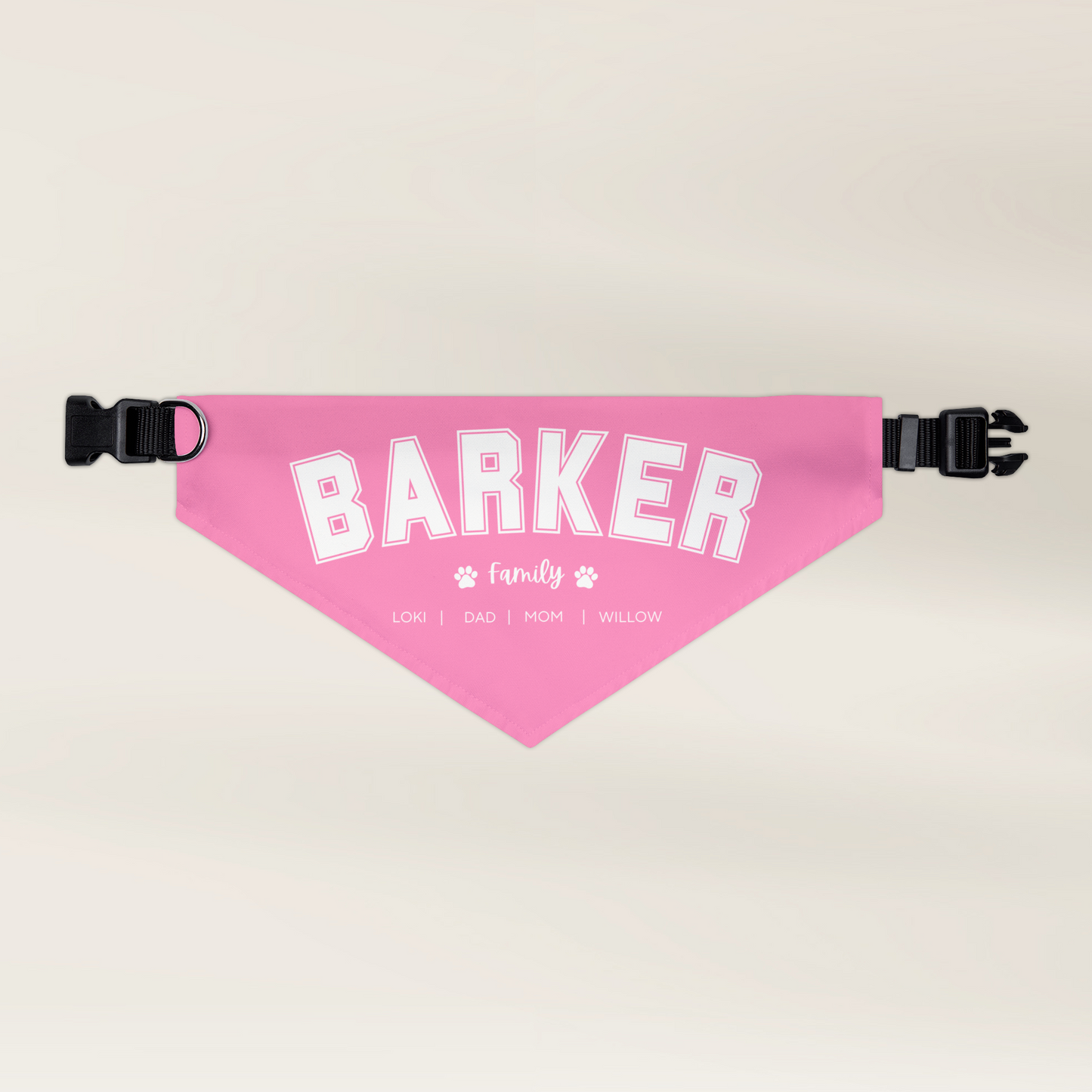 Personalised Family Surname Pet Bandana Over The Collar - TLC Paws