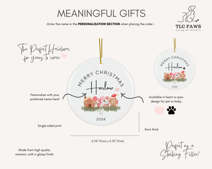Personalised Christmas Gingerbread Ornament - Heart - TLC Paws