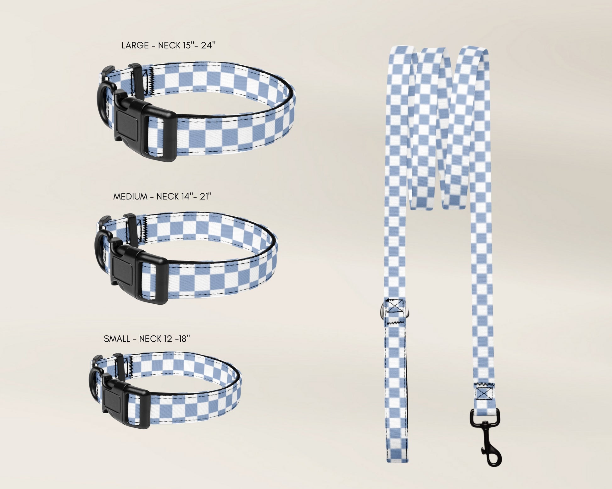 Custom Dog Pet Leash - Checkered Blue - TLC Paws