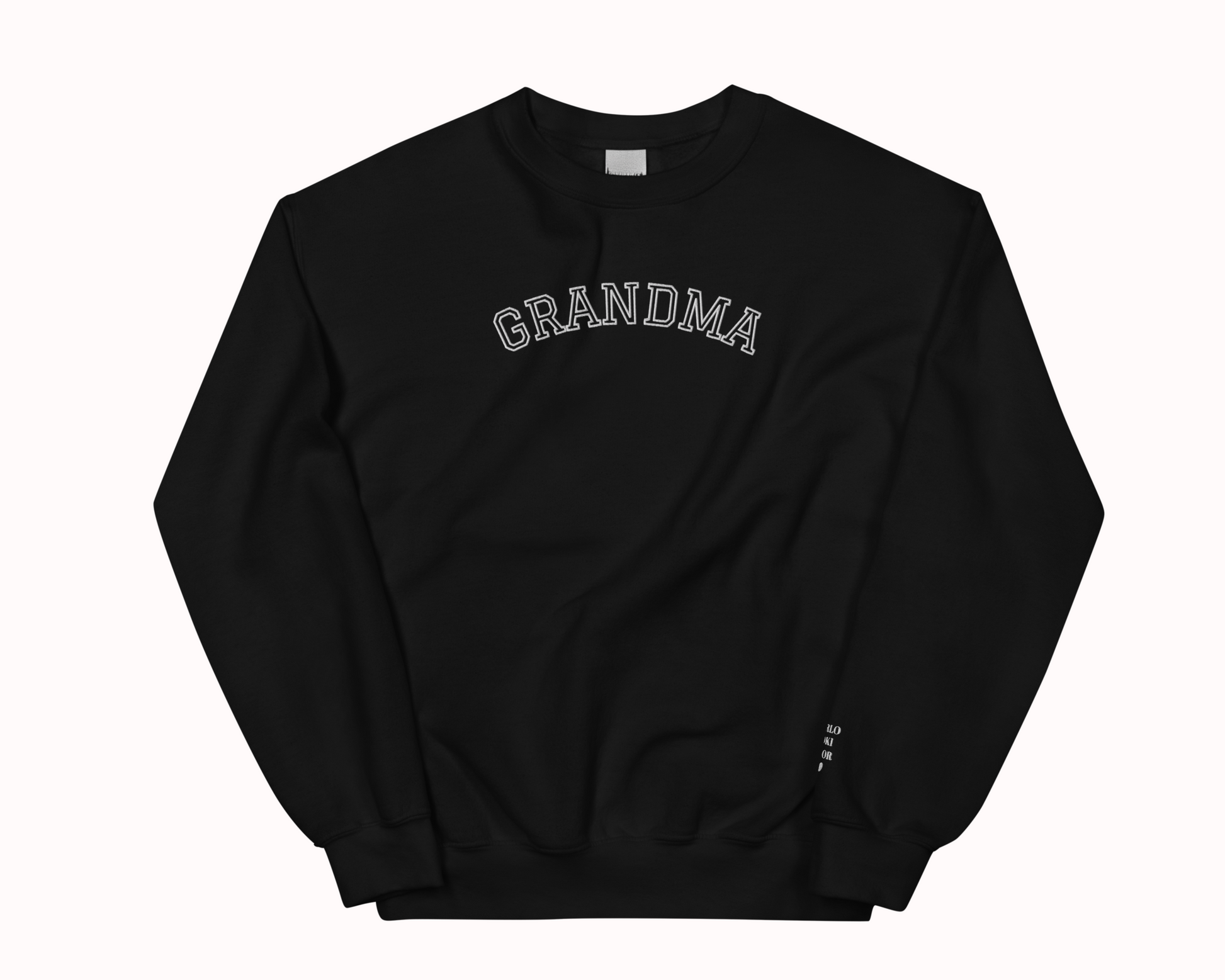 Grandma Embroidered Sweatshirt with Personalised Pet & Baby Names on Sleeve - TLC Paws