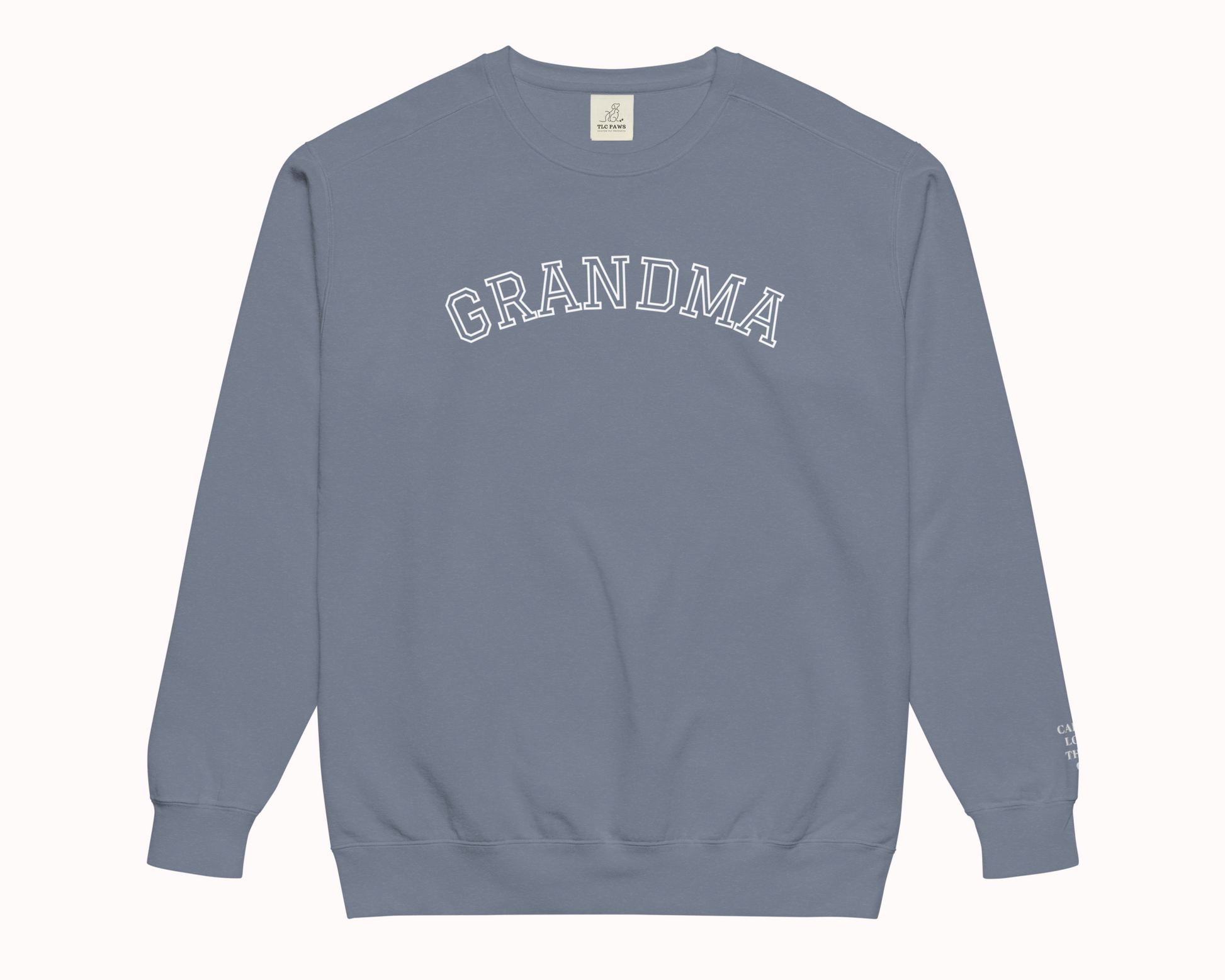 Grandma Embroidered Sweatshirt with Personalised Pet & Baby Names on Sleeve - TLC Paws