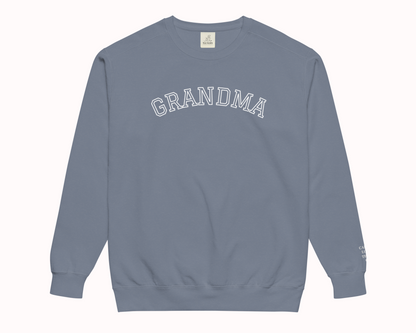 Grandma Embroidered Sweatshirt with Personalised Pet & Baby Names on Sleeve - TLC Paws