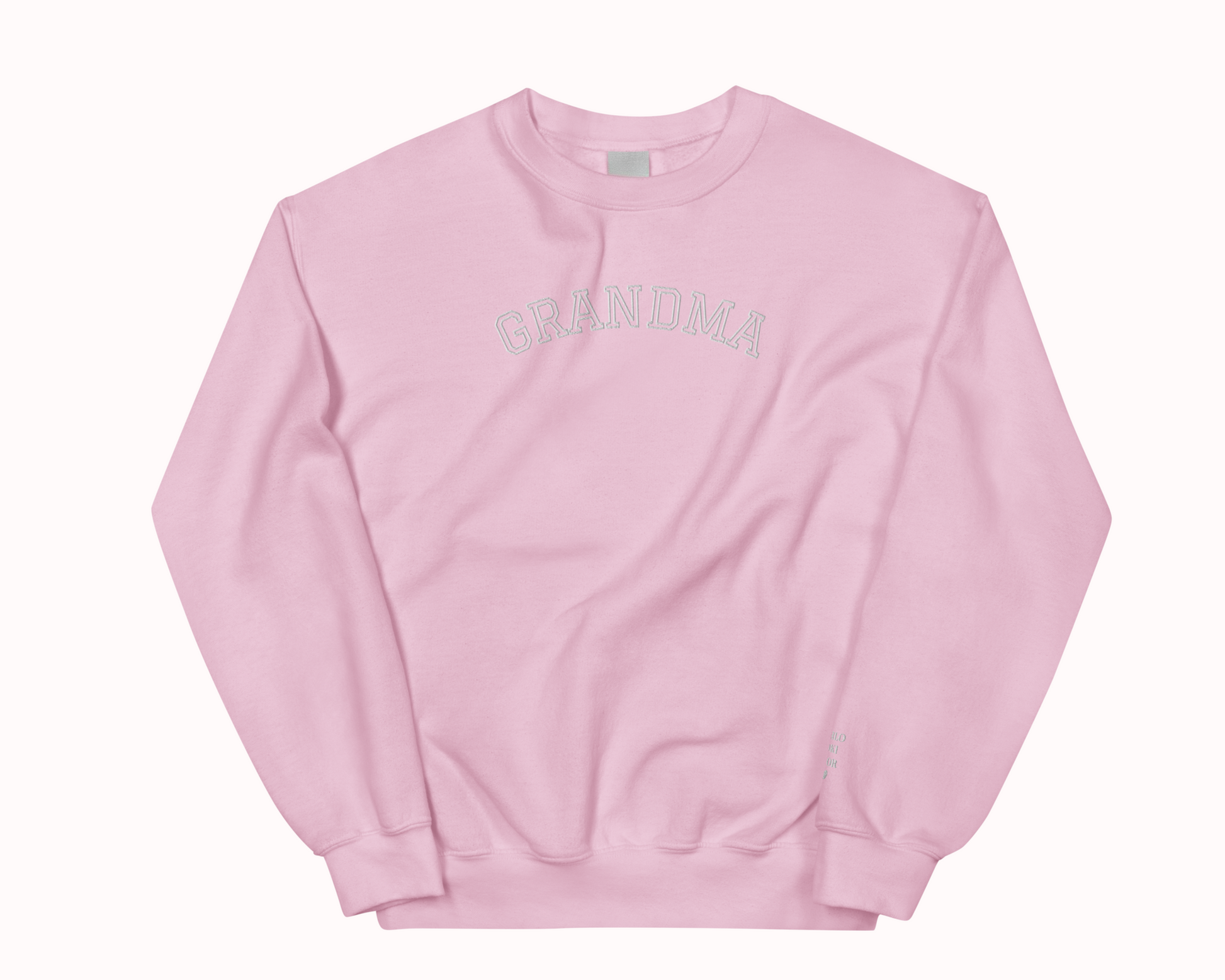 Grandma Embroidered Sweatshirt with Personalised Pet & Baby Names on Sleeve - TLC Paws