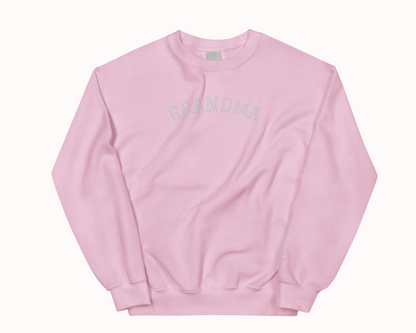 Grandma Embroidered Sweatshirt with Personalised Pet & Baby Names on Sleeve - TLC Paws