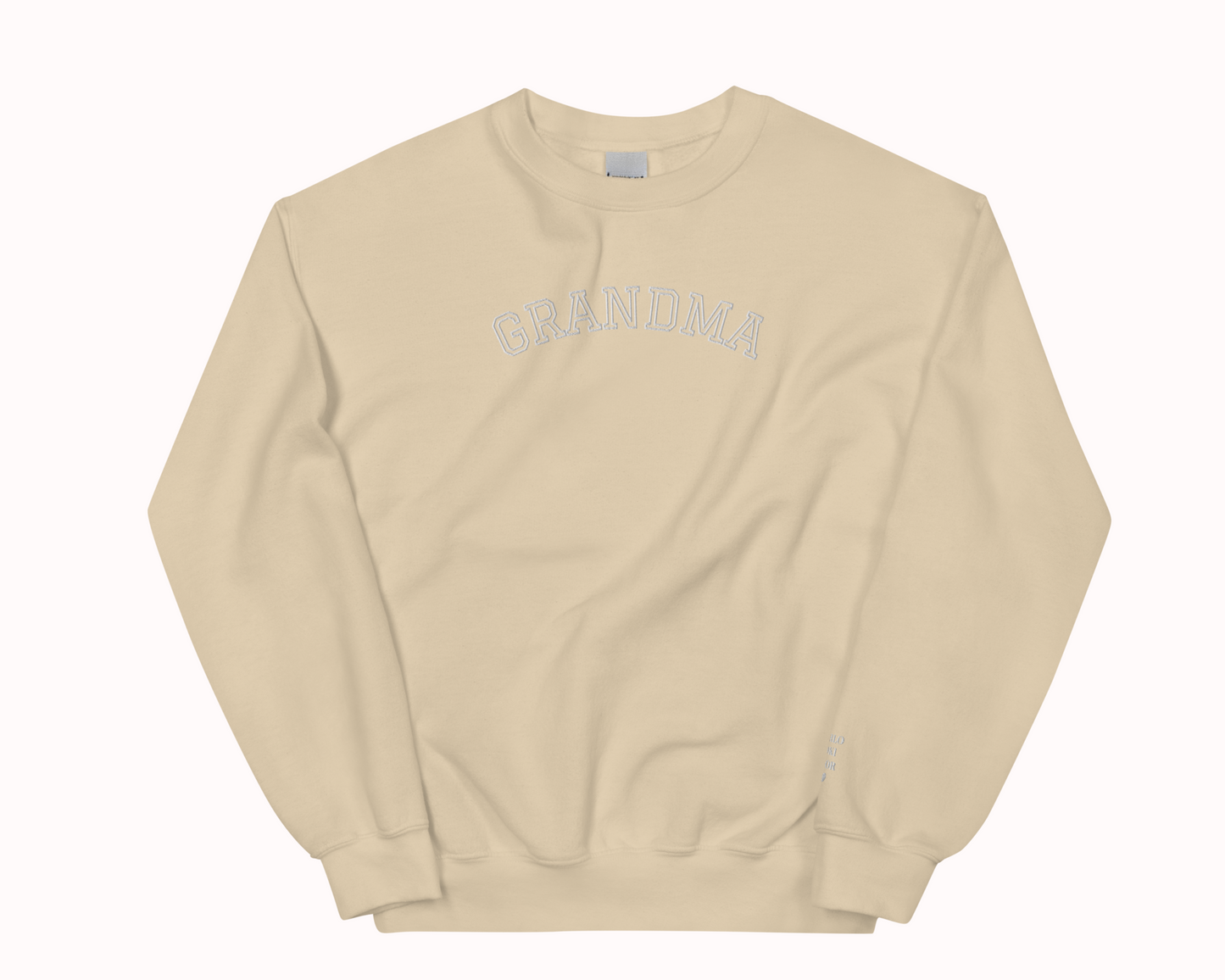 Grandma Embroidered Sweatshirt with Personalised Pet & Baby Names on Sleeve - TLC Paws
