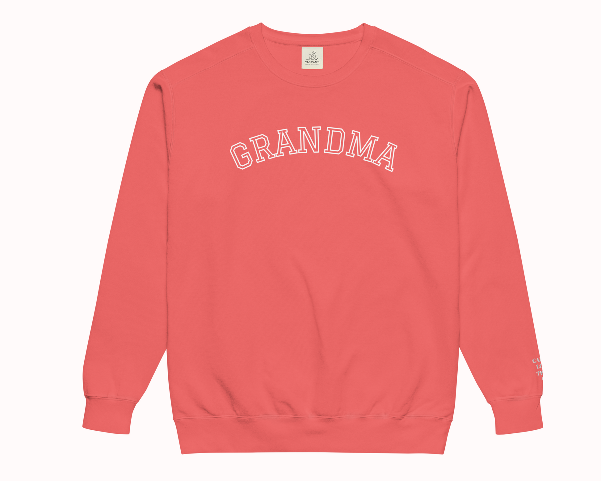 Grandma Embroidered Sweatshirt with Personalised Pet & Baby Names on Sleeve - TLC Paws