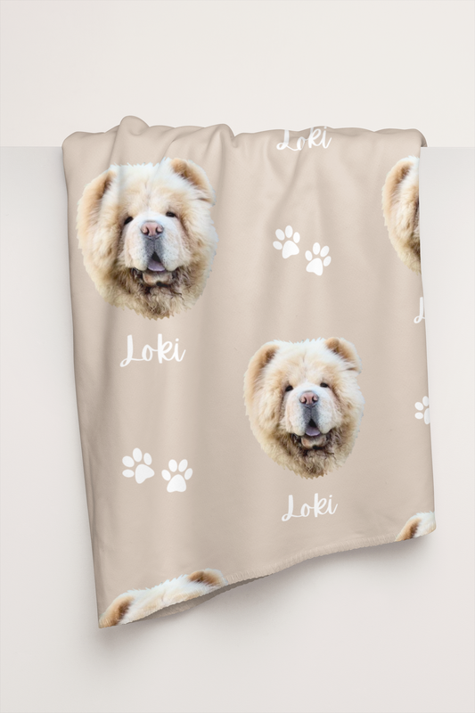 Custom Pet Portrait Blanket and Throw