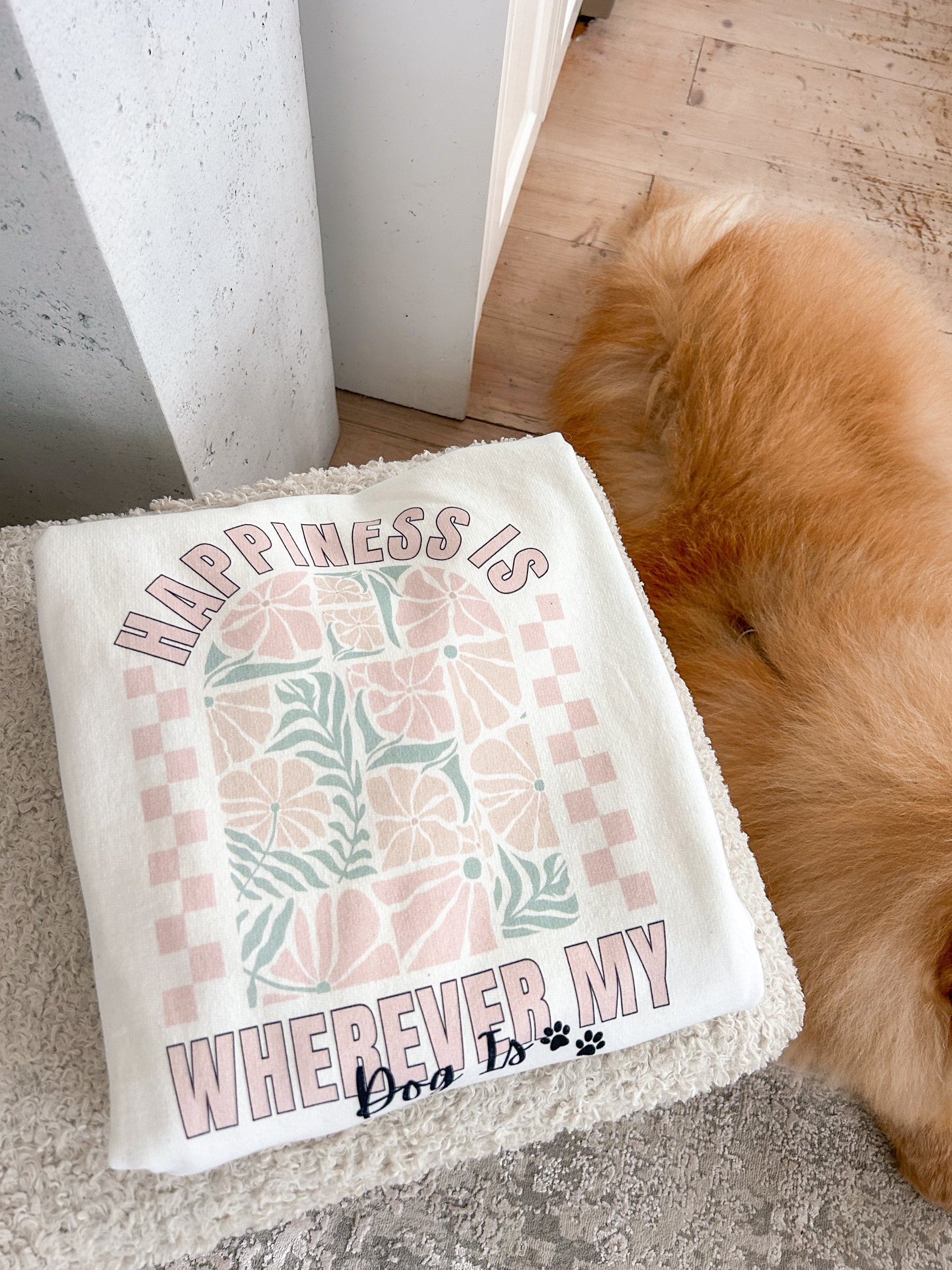 Personalised Happiness Is Wherever My Dog Is Sweatshirt - TLC Paws