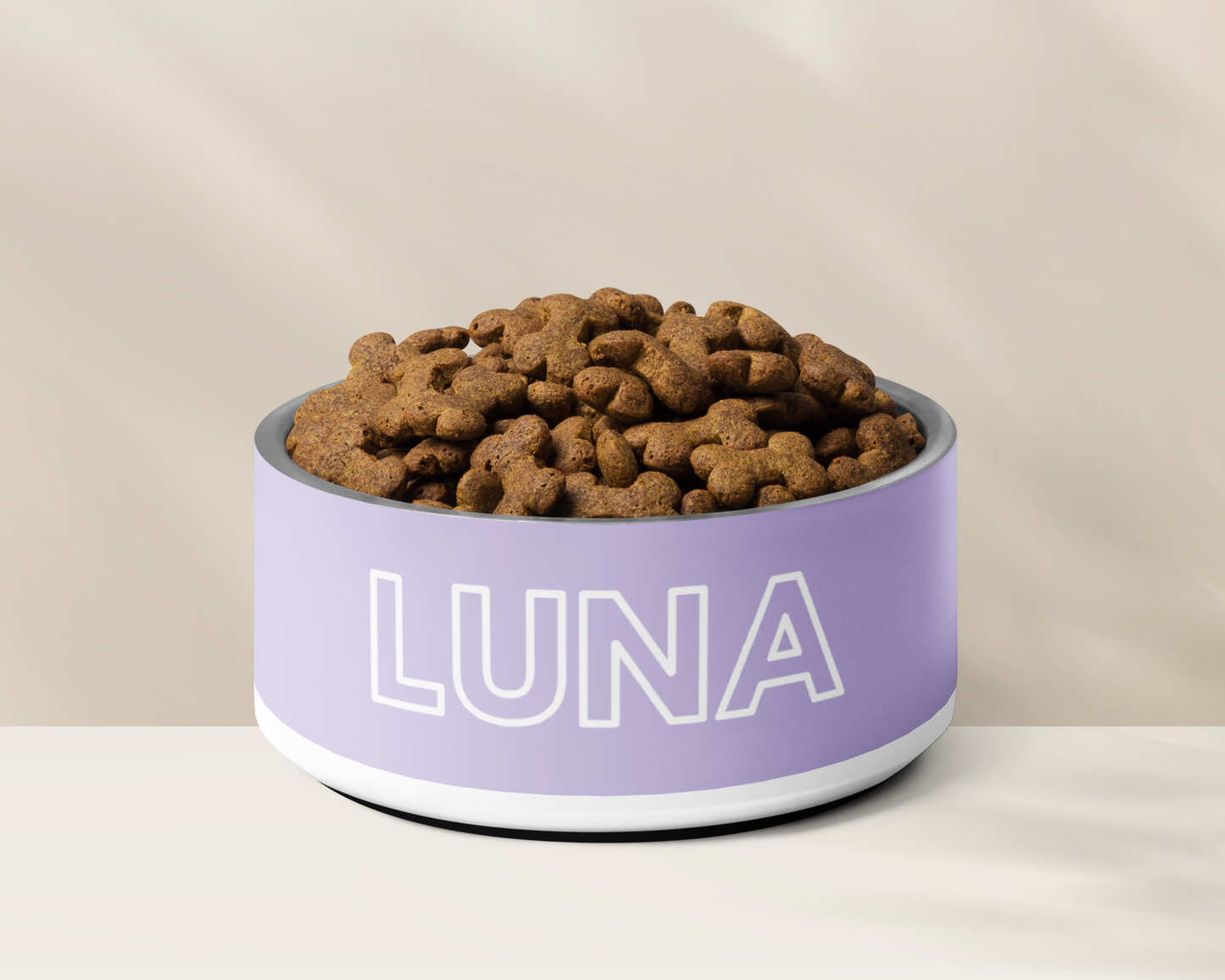 Personalised Dog Bowl - Stainless Steel Food and Water Bowl (LILAC)