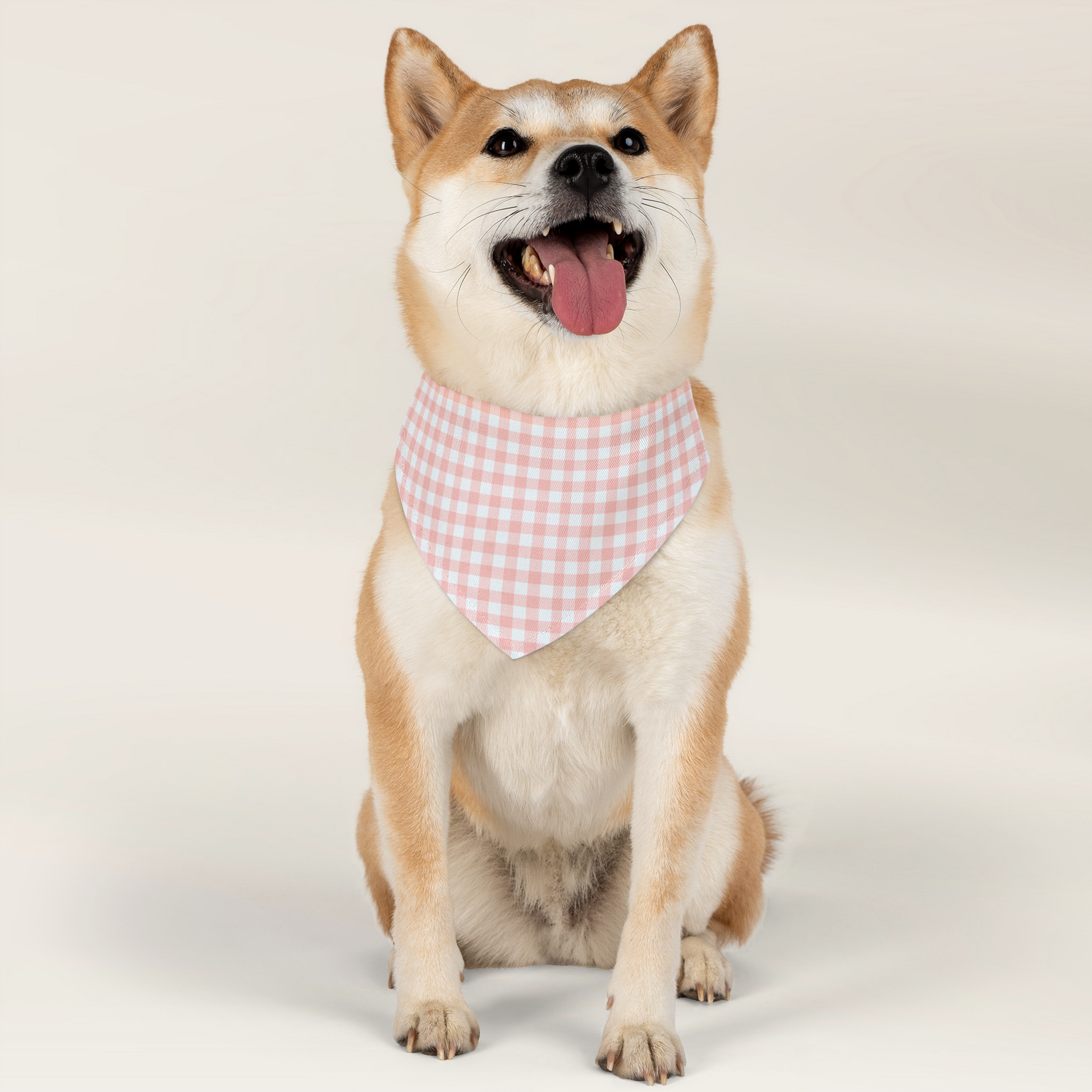 Custom Pet Bandana - Gingham Pink - TLC Paws