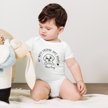 My Best Friend Has Paws Baby Onesie - Personalised Dog - TLC Paws