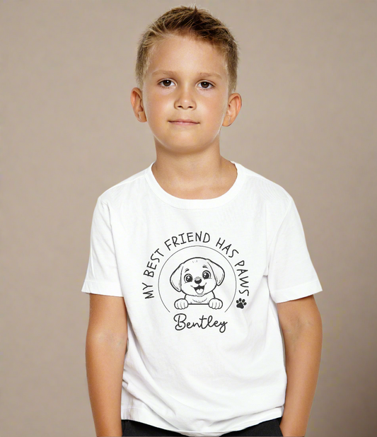 Personalised Dog My Best Friend Has Paws Kids Shirt - TLC Paws