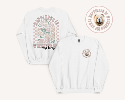 Personalised Happiness Is Wherever My Dog Is Sweatshirt - TLC Paws
