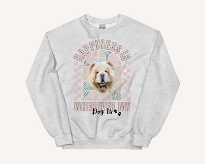Personalised Happiness Is Wherever My Dog Is Sweatshirt - TLC Paws