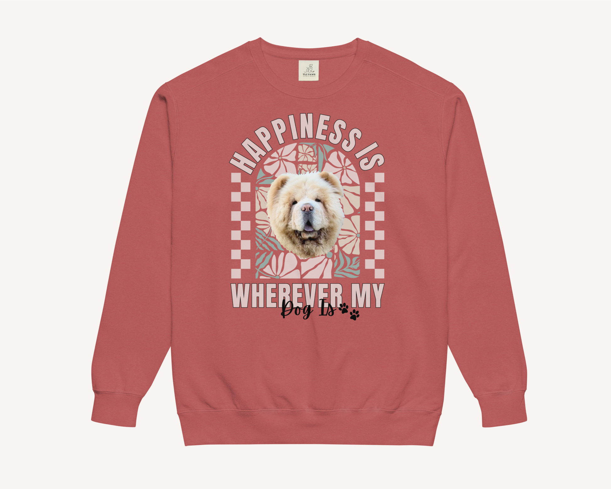 Personalised Happiness Is Wherever My Dog Is Sweatshirt - TLC Paws