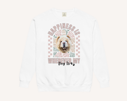Personalised Happiness Is Wherever My Dog Is Sweatshirt - TLC Paws