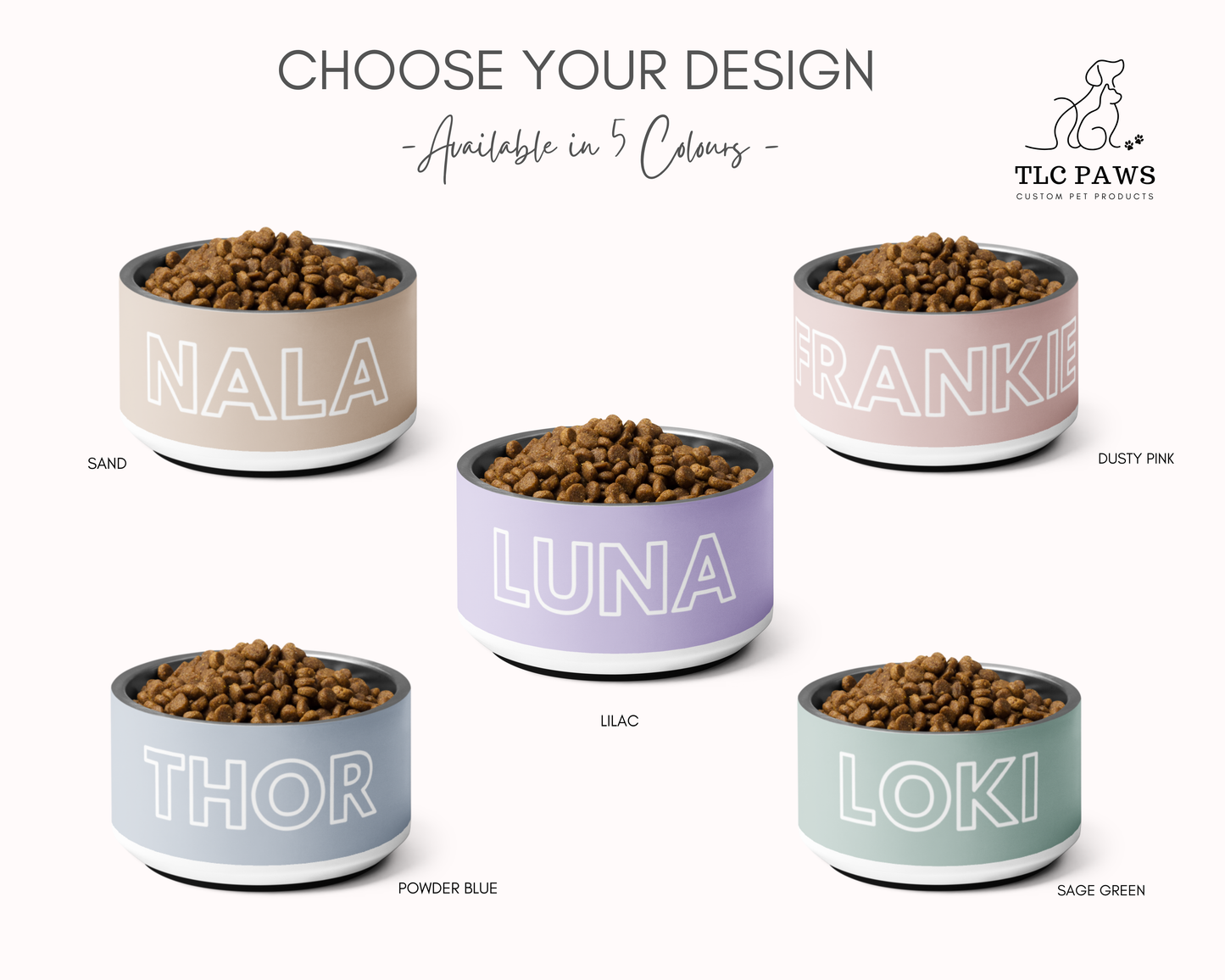 PERSONALISED PET BOWLS Stainless steel dog and cats